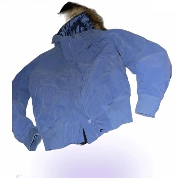 Bench Blue fur trim boy bomber puffer jacket Sz S - Picture 12 of 17